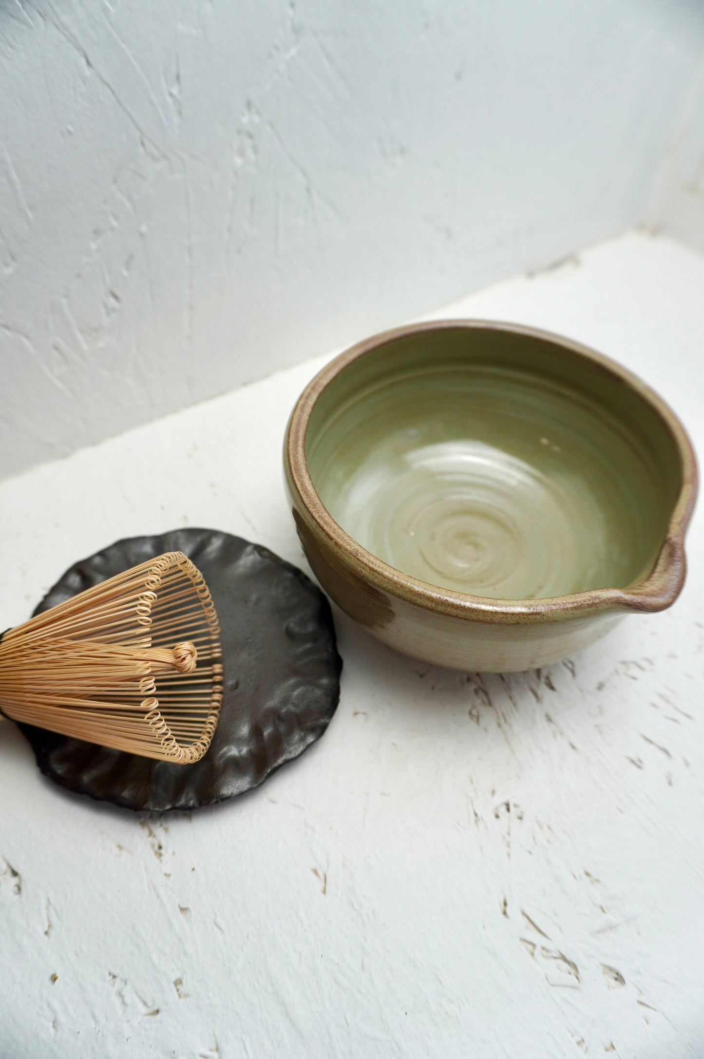 Kit matcha en grès - BOL + Coupelle